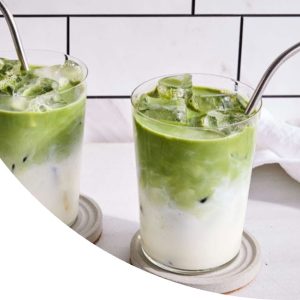 Iced Matcha OatMilk with Agar boba