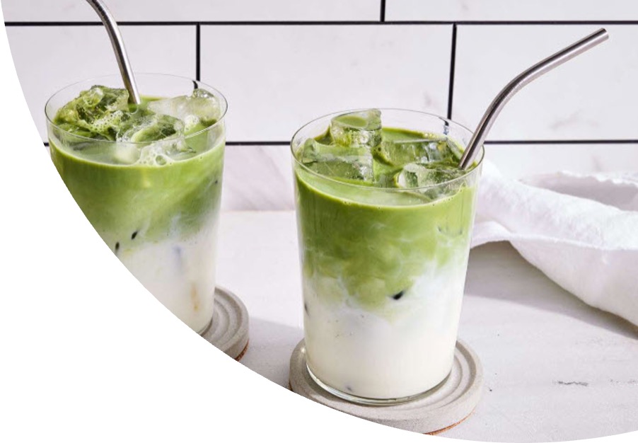 Iced Matcha OatMilk with Agar boba