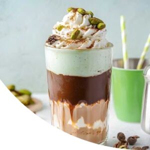 Iced Dubai Chocolate Latte with sweet cream