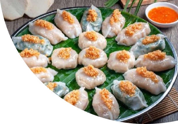 Vegan White Gyoza (Choi pan) (Taro mushroom)